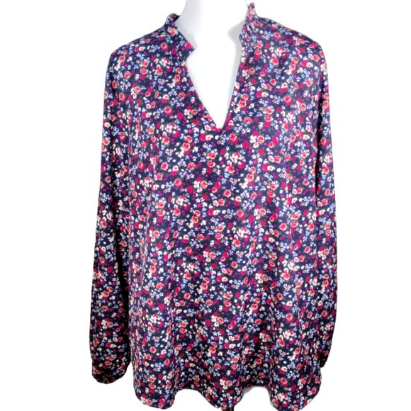 💸$10 Shein Curve Women's 2XL Ruffled Trim French Ditsy Floral Blouse - Picture 1 of 3